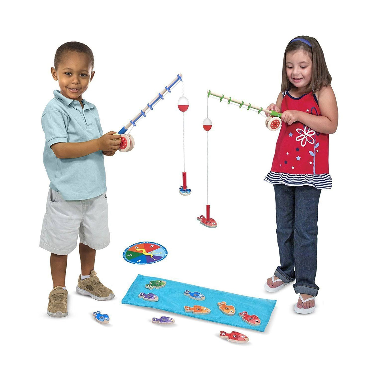 Wooden Fishing Game with 2 Magnetic Rods I541474