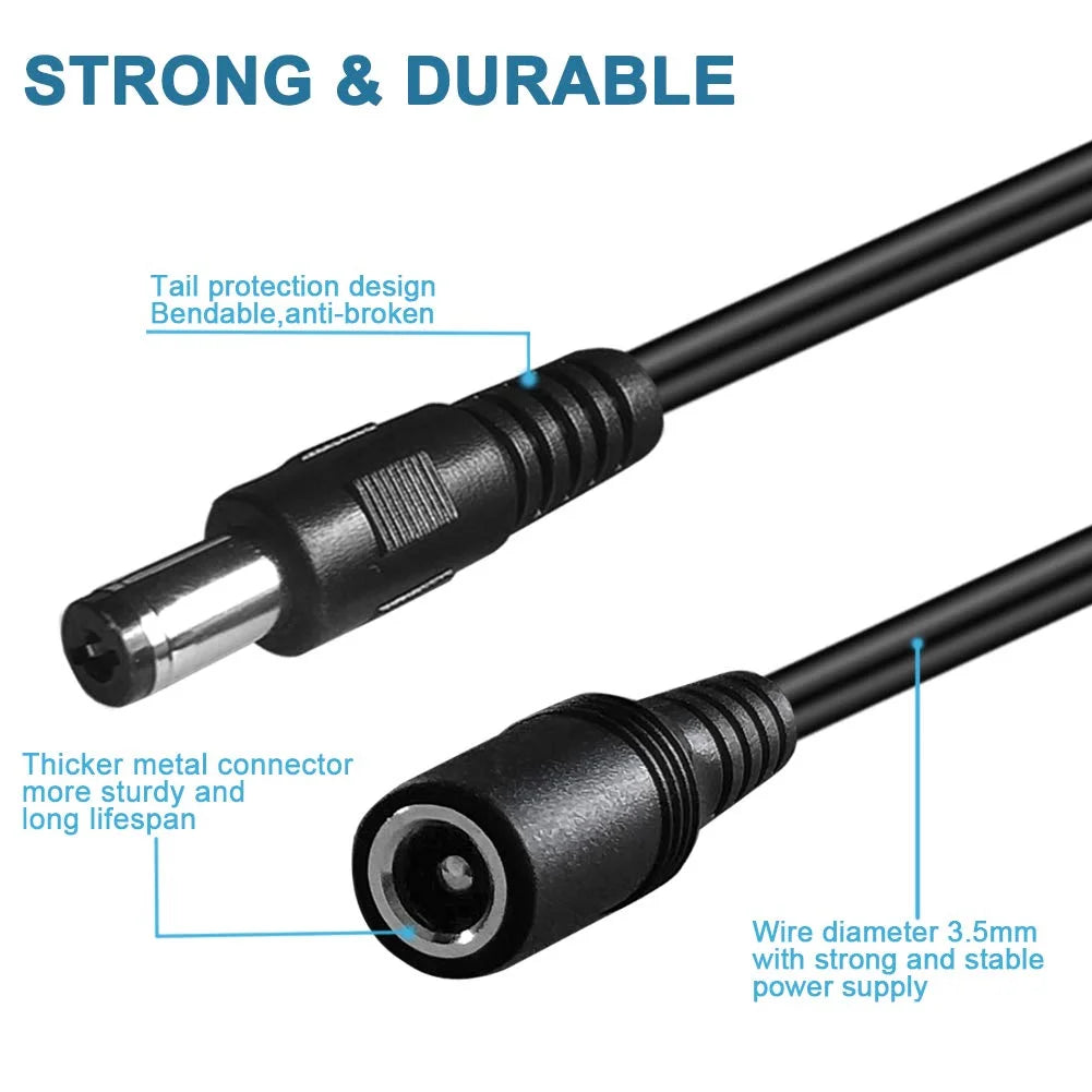 3ft DC Extension Cable 5.5mm x 2.1mm Male to Female Power Cord A695760