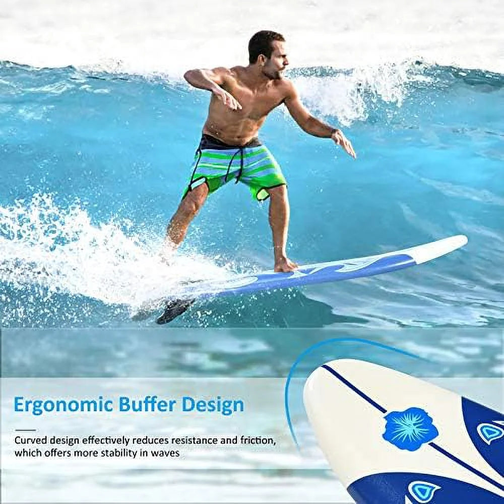 Non-Slip Surfing Board With Removable Fins & Leash O49678
