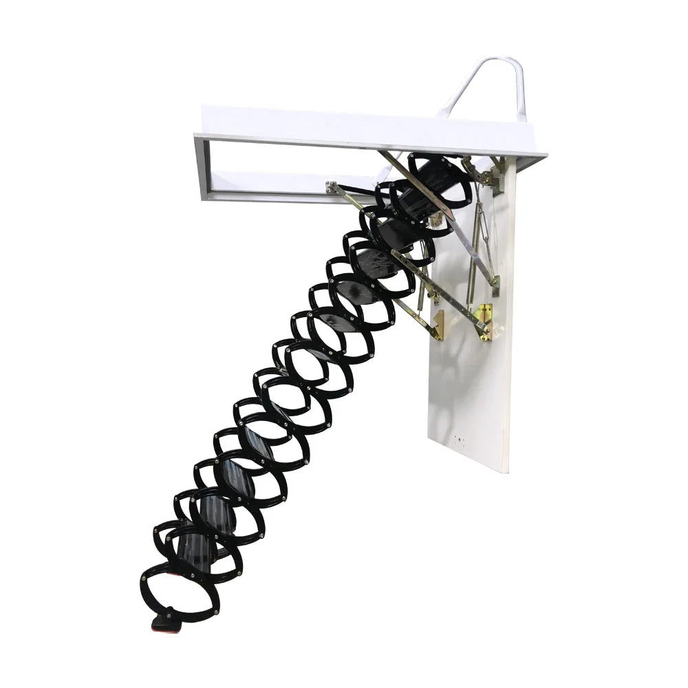 Black Titanium-Magnesium Alloy Attic Ceiling Ladder Stairs F9111