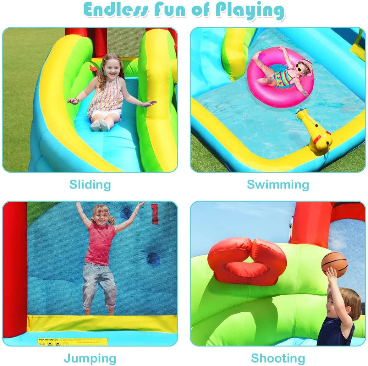 Inflatable Water Slide Bounce House with Splash Pool Y26272