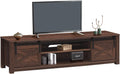 Brown Wooden TV Stand with Storage Cabinet & Sliding Barn Doors V7748