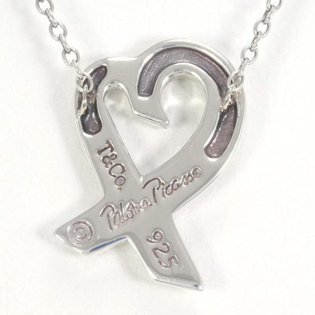 Loving Heart Silver Necklace Diamond 2.7g 43cm Jewelry O93373