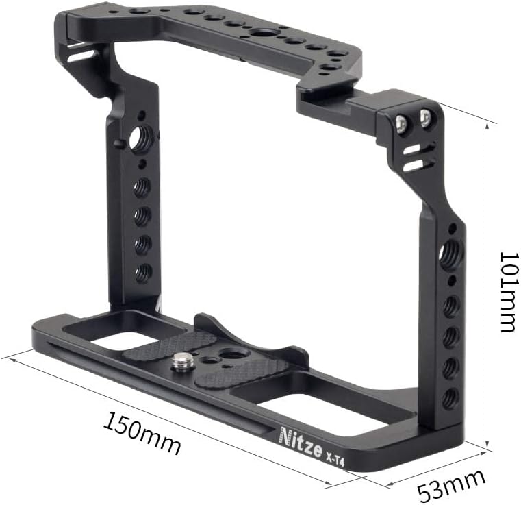 Cage for Fujifilm X-T4 Camera with Arca Swiss QR Plate and NATO Rail, Pack of 2 T505
