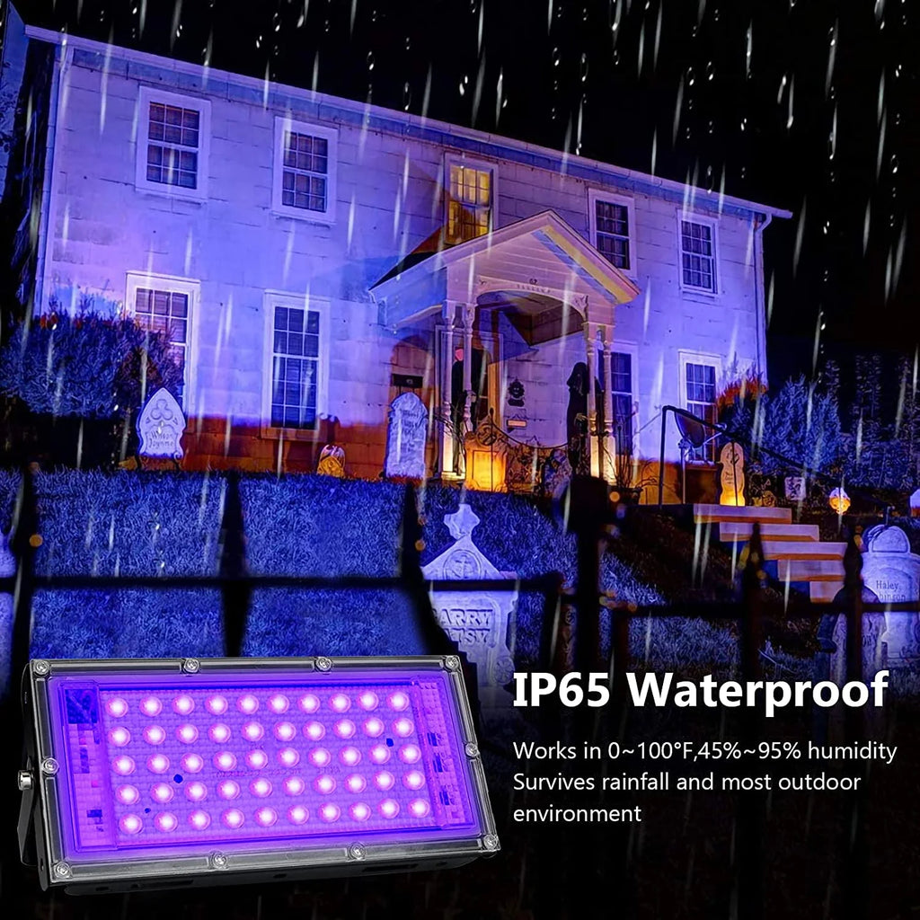 2 Pack 50W Black Lights, Blacklight Flood Light with Plug and Switch S62027