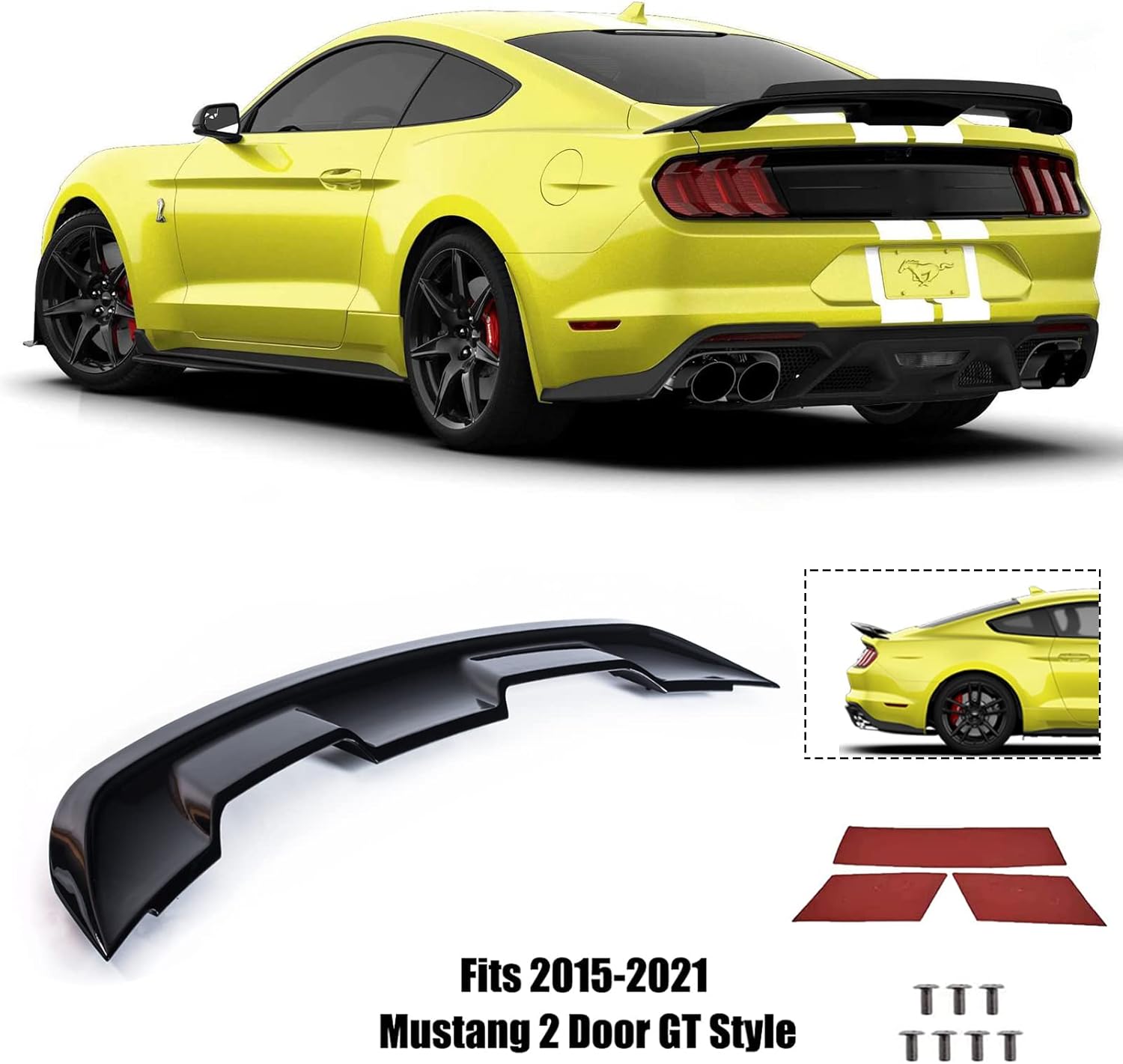 Glossy Black Rear Trunk Spoiler Wing O3104