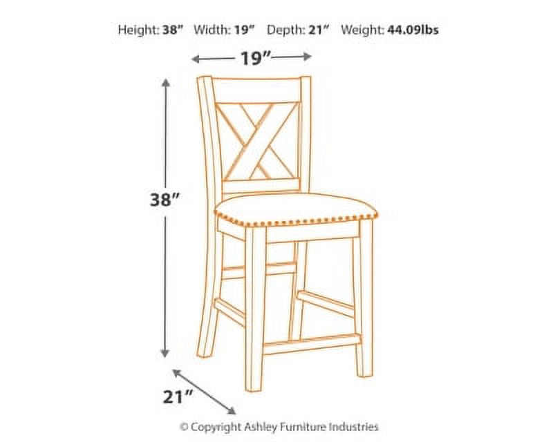 Rustic Counter Height Upholstered Barstool T13255