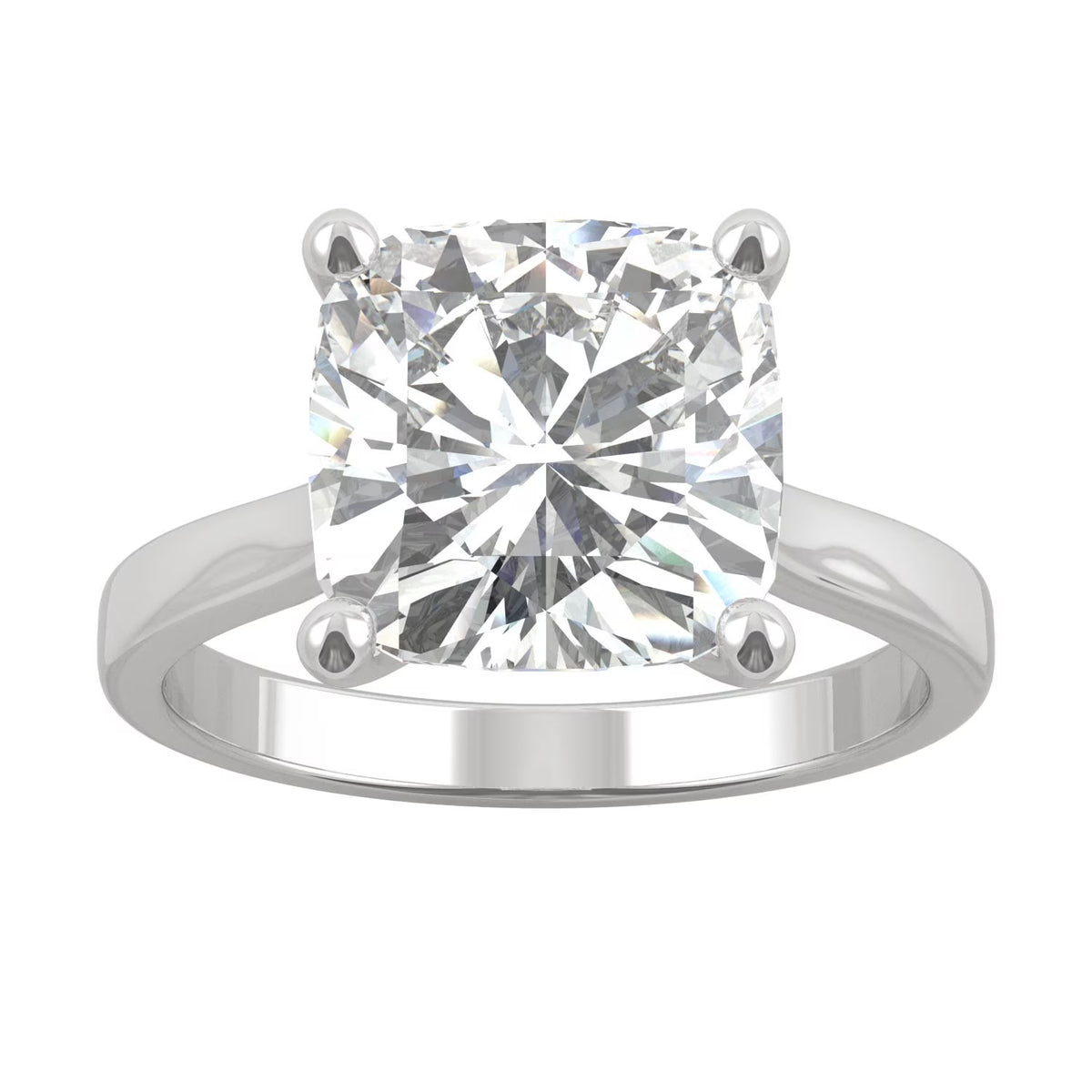 14K White Gold Moissanite Cushion Engagement Ring A70867