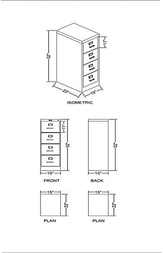 4 Drawer Letter File Cabinet in Black V47252