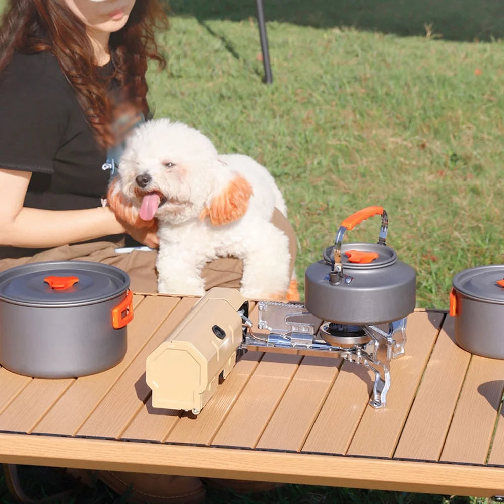 Portable Folding Butane Camping Stove with Carrying Bag T6995