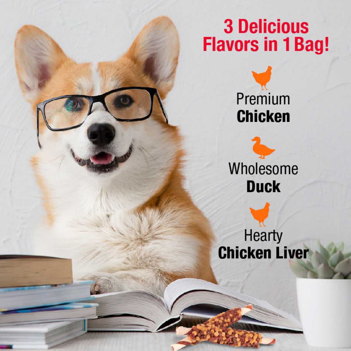 Triple Flavor Dog Chews, 12 oz X193277
