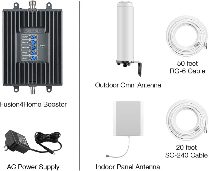 Cell Phone Signal Booster Kit, 3,000 Sq Ft, Black O5724