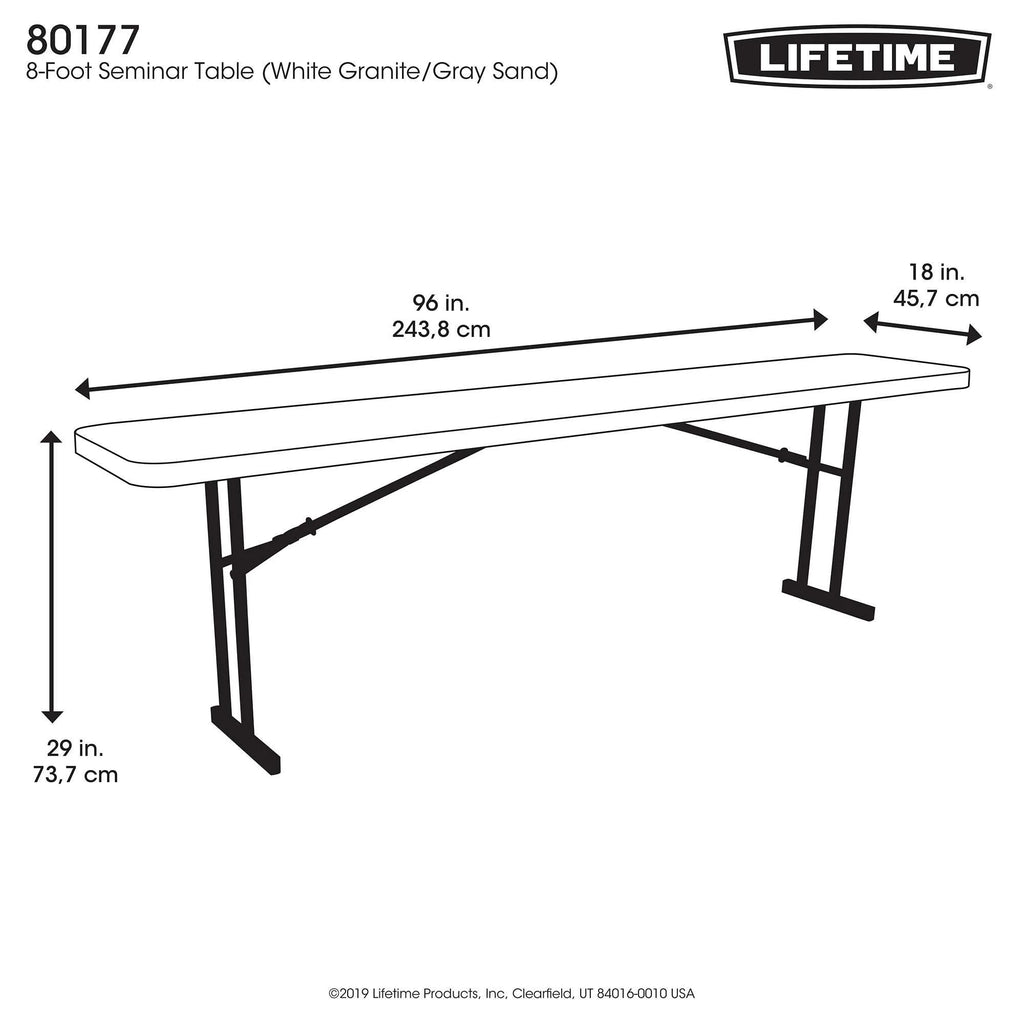 White Granite 8 Foot Seminar Table, Set of 5 W723