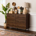 52x22 Wide 6 Drawer Sideboard Dark Walnut H870