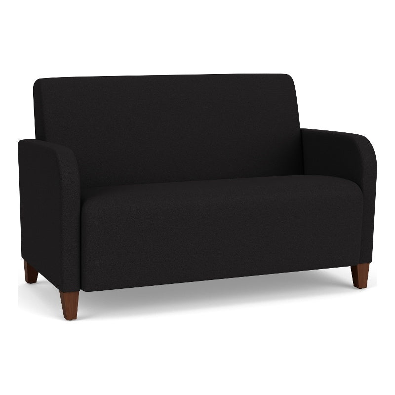Black Walnut Fabric Lounge Reception Loveseat Y99027