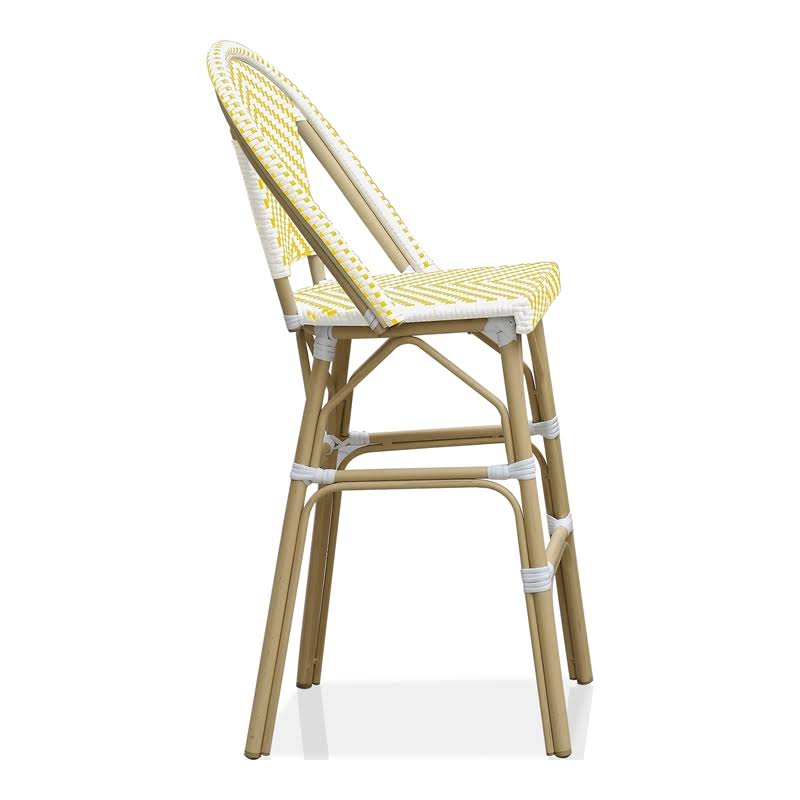 Yellow Aluminum Patio Bar Chairs Set of 2 N34457