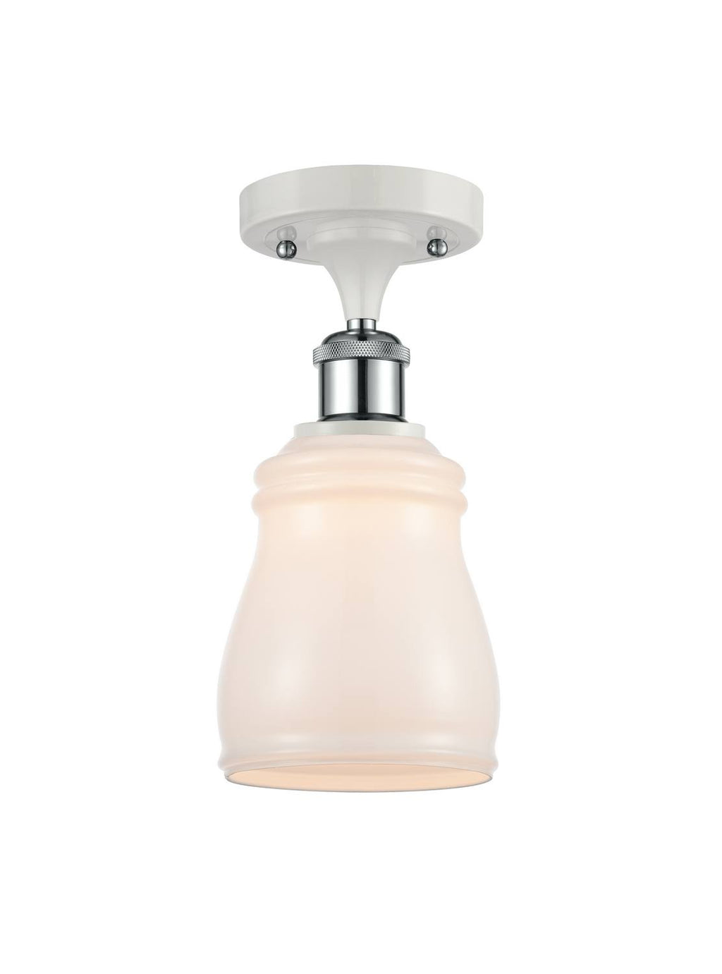 White and Polished Chrome Semi-Flush Mount G7823