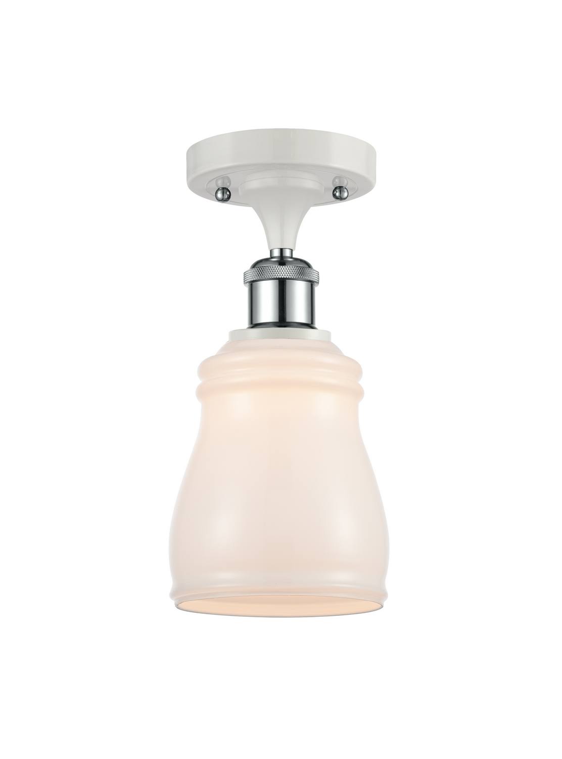 White and Polished Chrome Semi-Flush Mount G7823