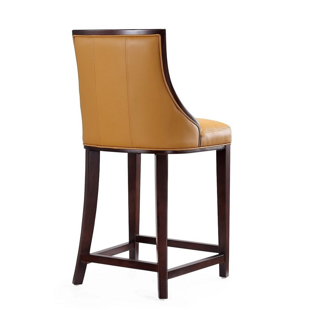 Camel and Dark Walnut Beech Wood Counter Height Bar Stool (Set of 2) B270