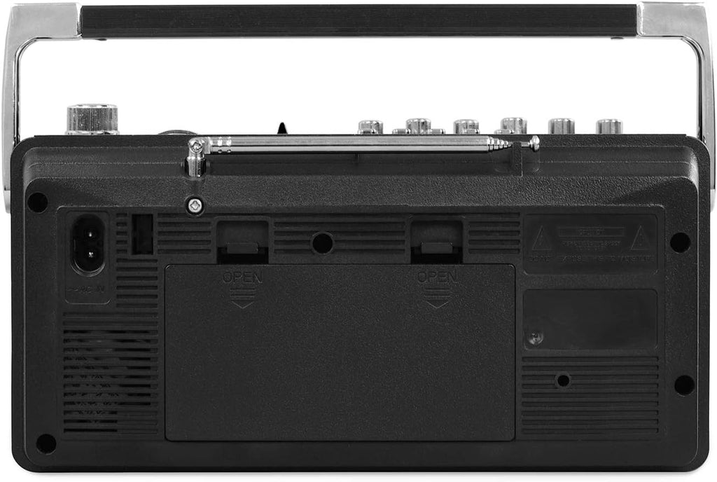Grey Bluetooth Boombox with Cassette Player, Recorder and AM/FM Radio, Pack of 2 J587295