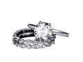 2 Carat Moissanite Trio Wedding Set in White Gold H2254