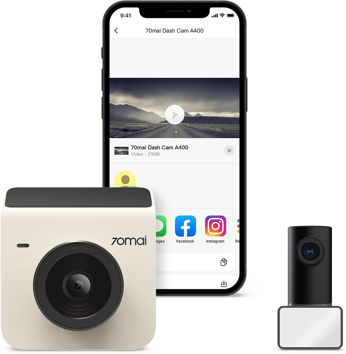 Gray Dash Cam Front and Rear 2K QHD Built in WiFi P51658