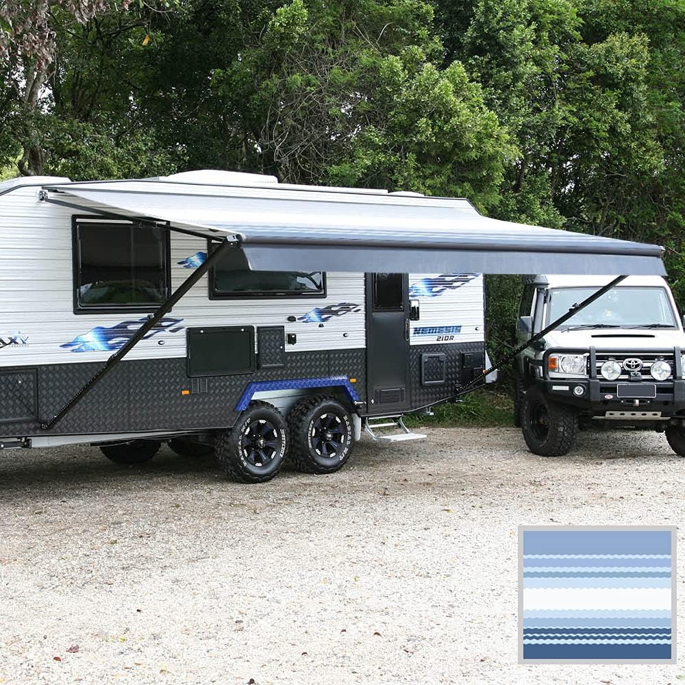 Black 20 Feet Vinyl RV Awning Replacement Canopy V613