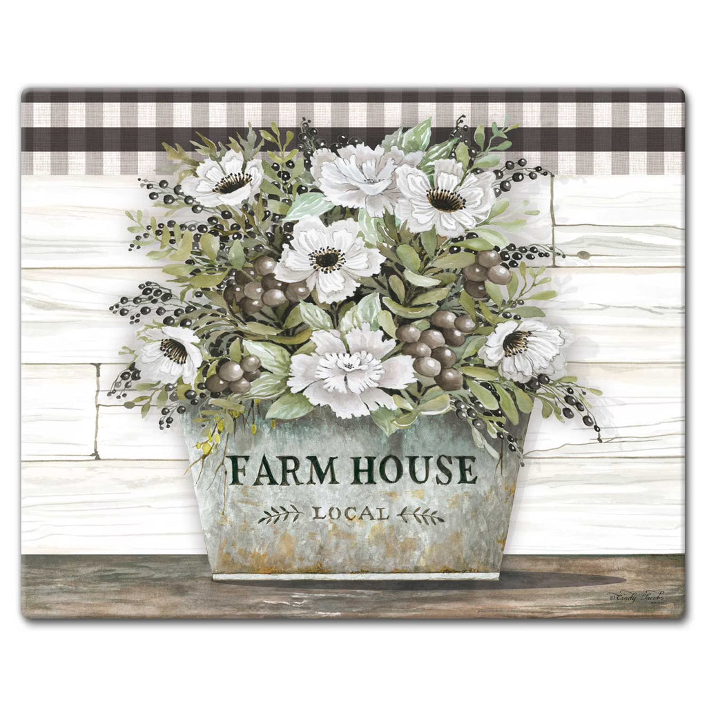 Vintage Farmhouse Glass Cutting Board 15" by 12" I24721