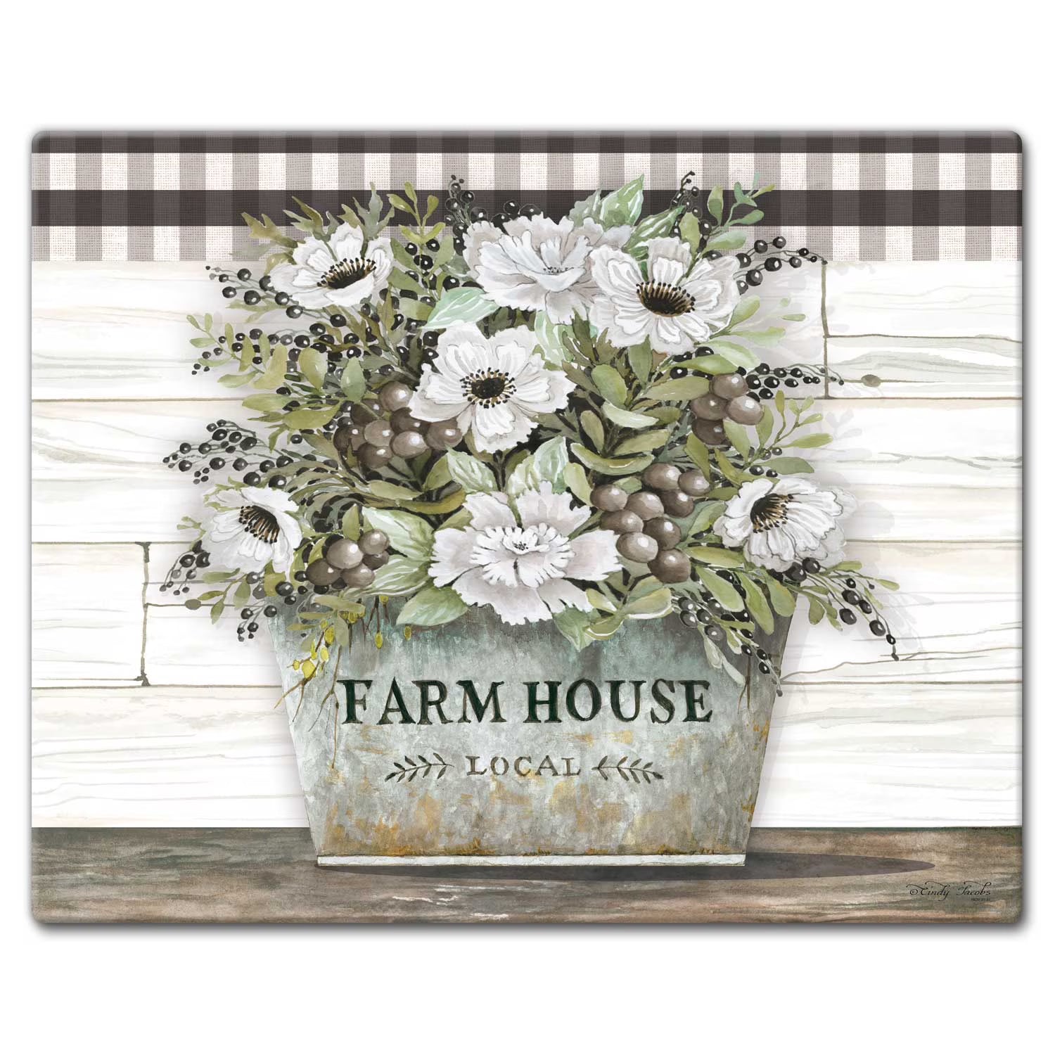 Vintage Farmhouse Glass Cutting Board 15" by 12" I24721