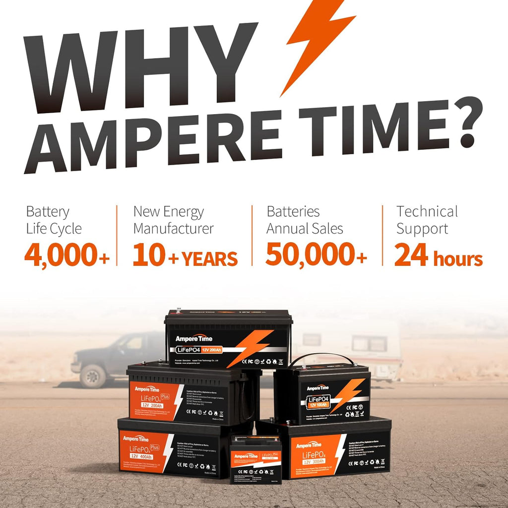 12V 400Ah LiFePO4 Battery with 250A BMS and 14.6V 40A Charger J7218