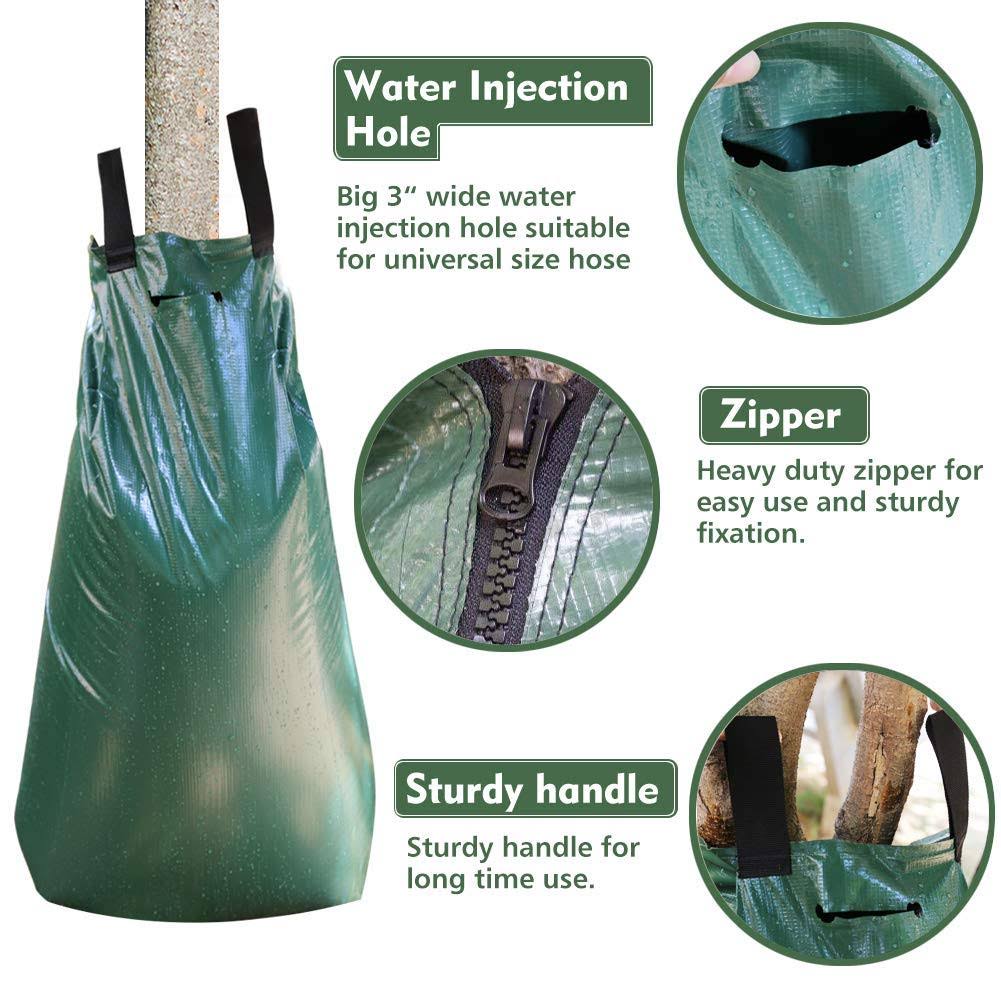 Tree Watering Bag 20 Gallon with Heavy Duty Zipper PVC Slow Release Drippers B516