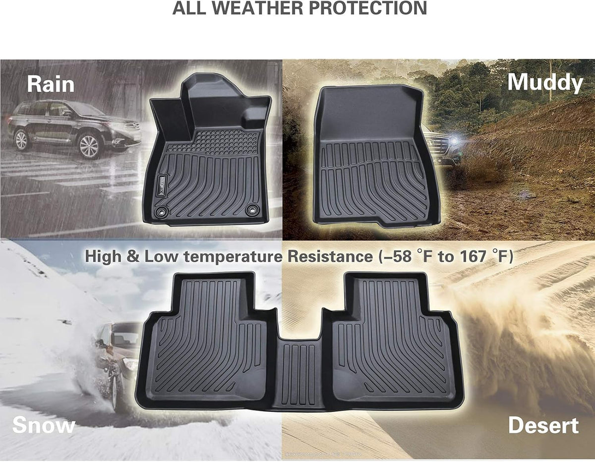 Black Waterproof Heavy Duty Car Floor Mats Full Set Z5996