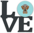 Checkerboard Blue Wirehaired Dachshund Metal Wall Artwork L343086