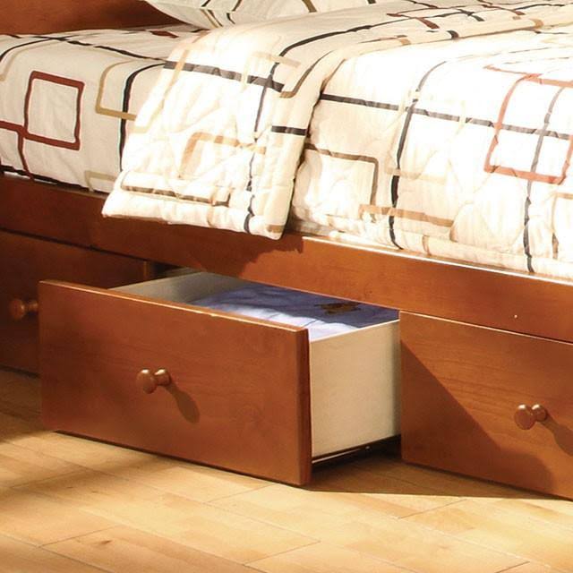 Oak Finish Twin Bed E984851