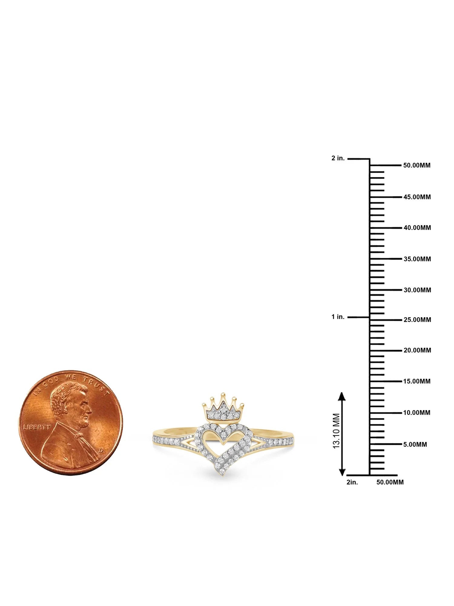10K Yellow Gold Diamond Heart Ring J431
