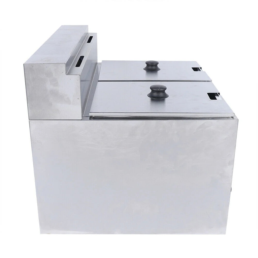 12.7QT Stainless Steel Deep Fryer with Frying Baskets and Lid J3460
