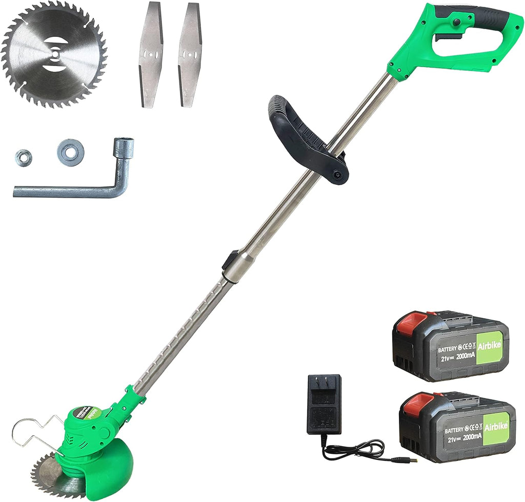 Green Brush Cutter Lawn Tool with 2 Batteries X399