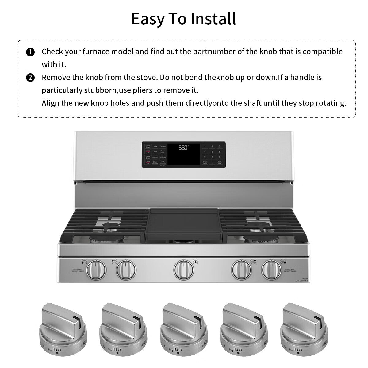 5Pcs Gas Stove Knob Replacement L6080