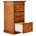 Mahogany Three Drawer File Cabinet with Black Knobs H80948