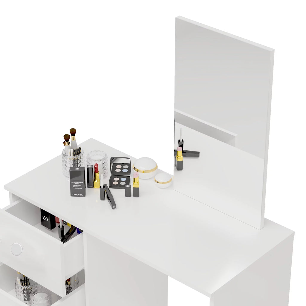 White 3 Drawer Vanity Table with Mirror O2631