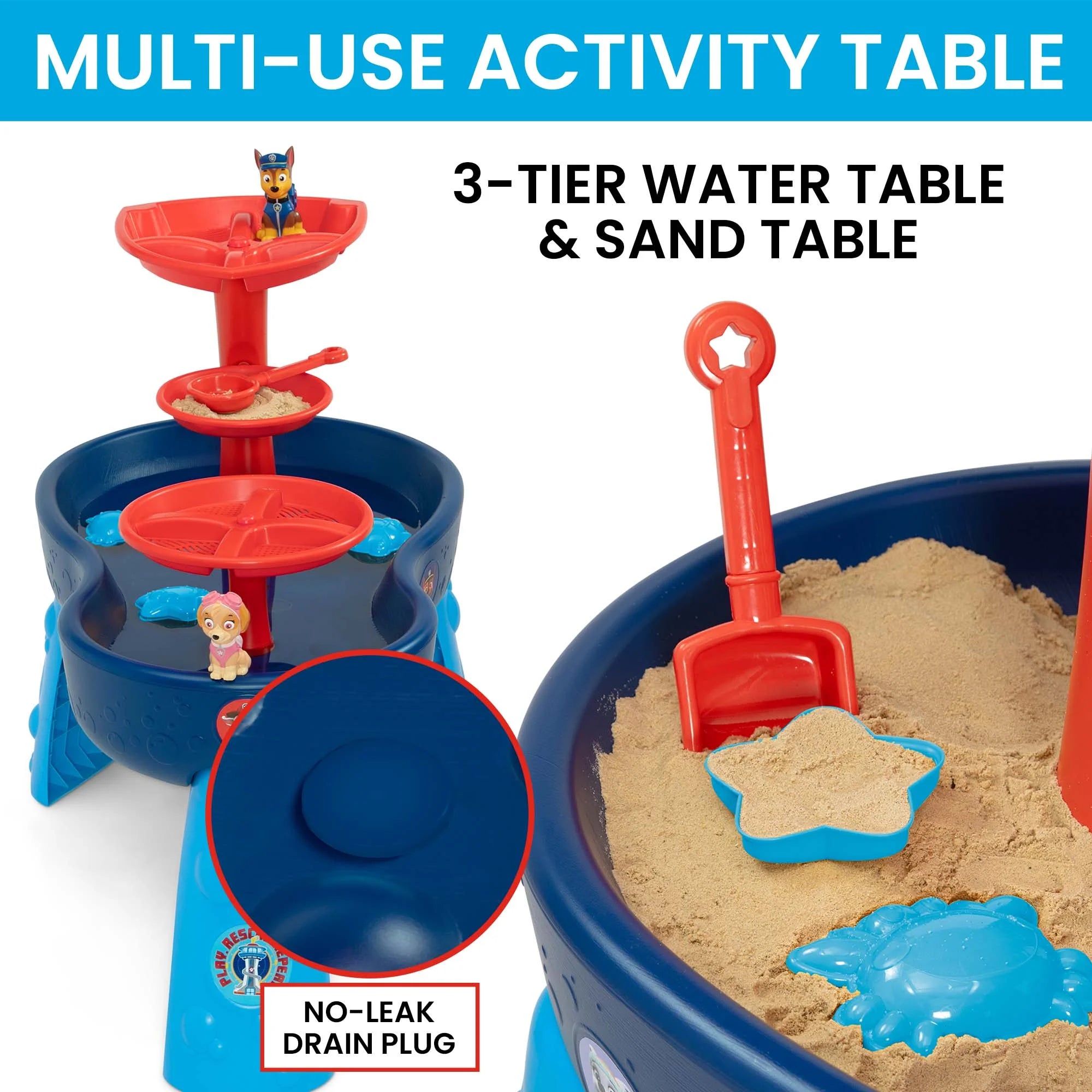 3-Tier Water Table with 11-Piece Toy Set, Blue H9703