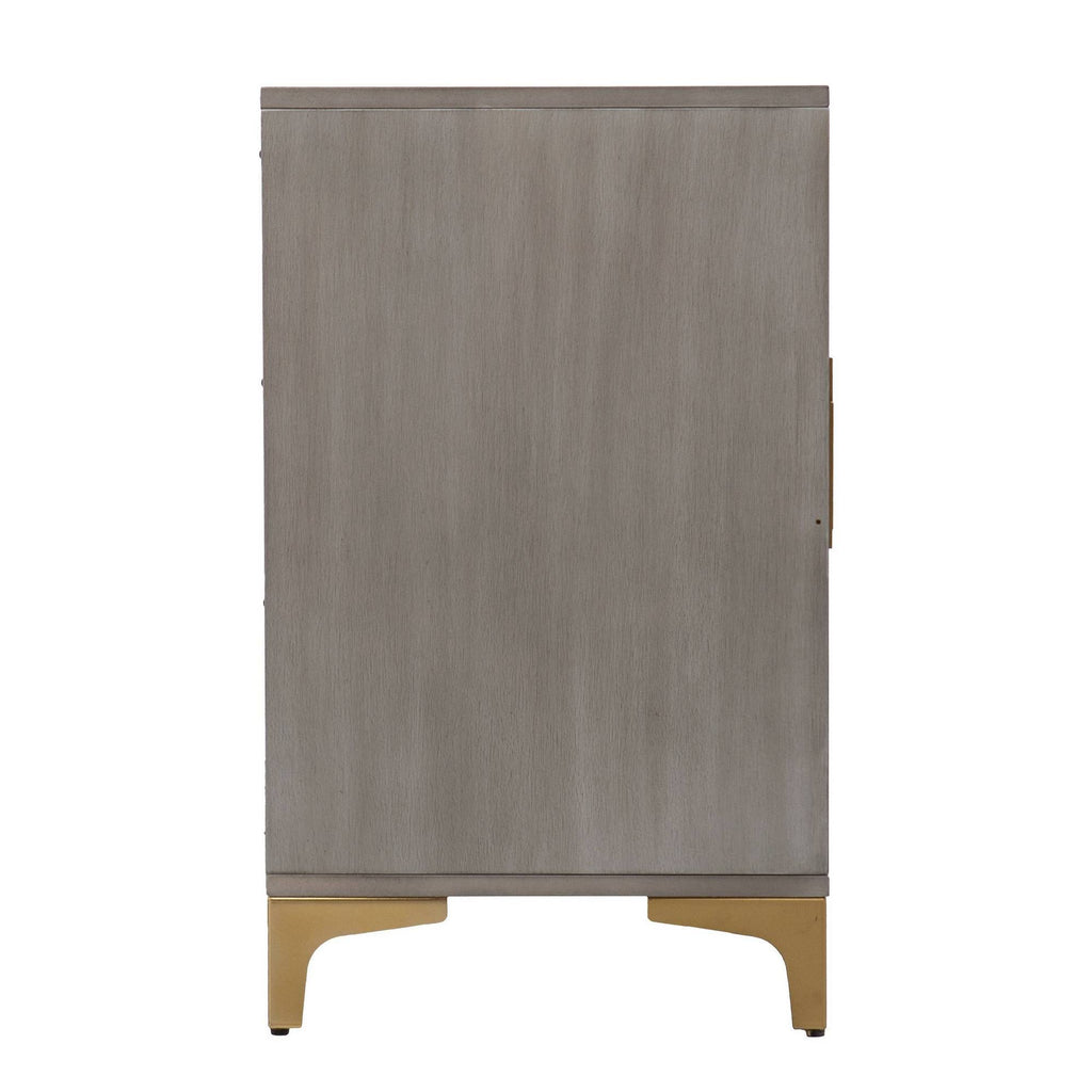 Gray/Gold Smart Fireplace with Media Storage H443764