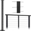 Black Powder Coated Stainless Steel Weldless Flat Top Post P414600