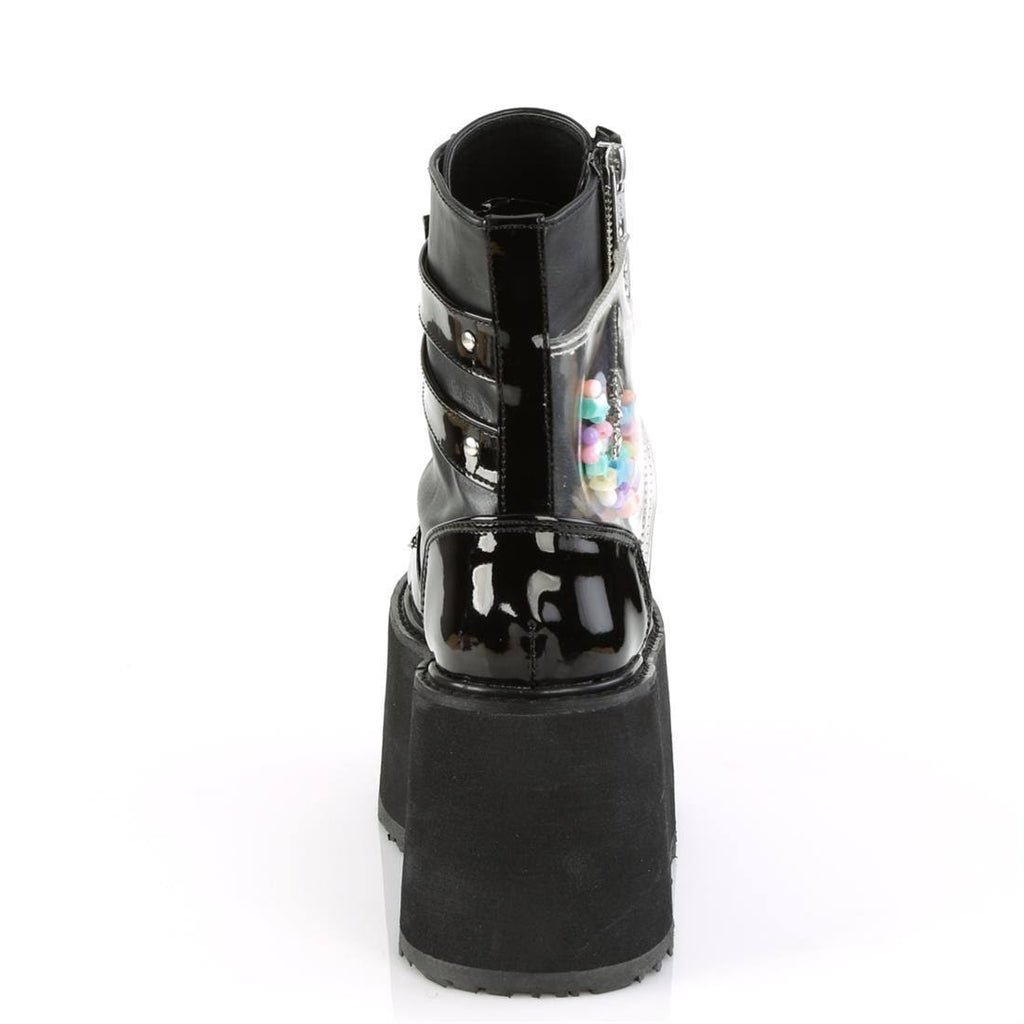 White Vegan Leather-Clear Hologram PVC Boots K80540