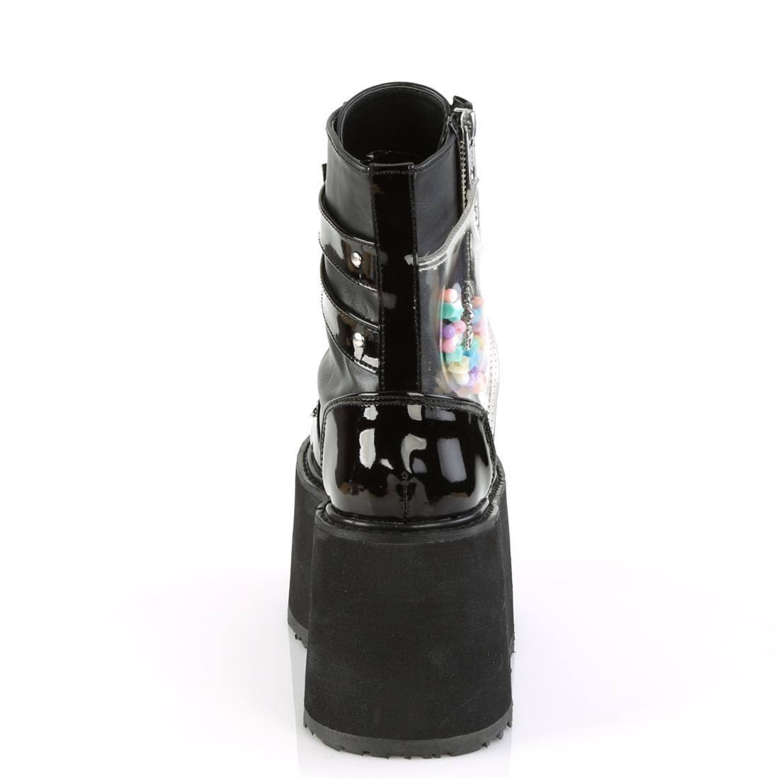 White Vegan Leather-Clear Hologram PVC Boots K80540