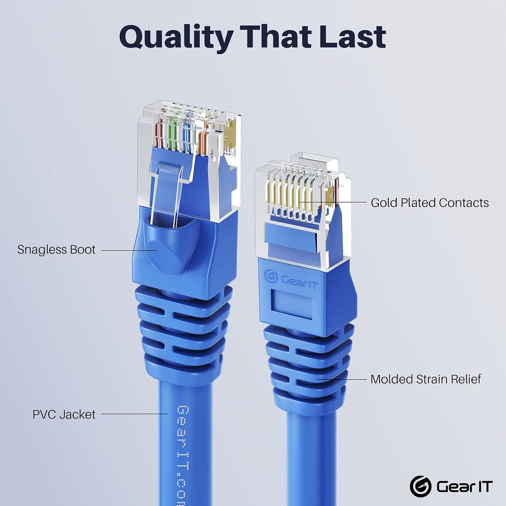 Cat6 Ethernet Cable 1 ft (50-Pack) Blue F546