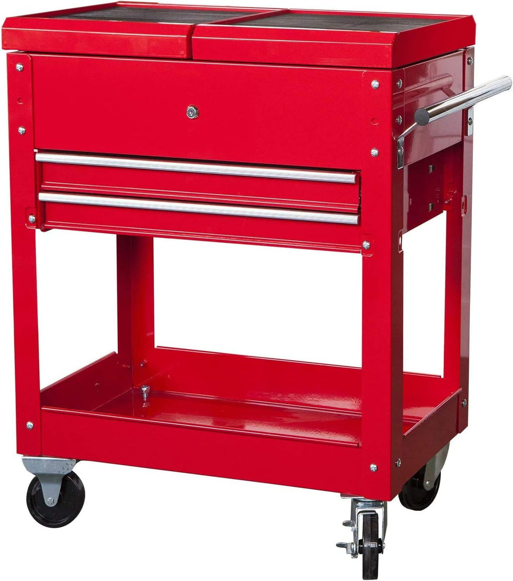 Red 2 Drawer Rolling Tool Chest with Top Work Surface S33674