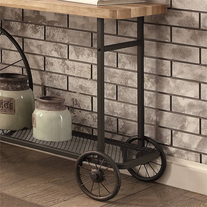 Sand Black Caster Wheels Console Table U795