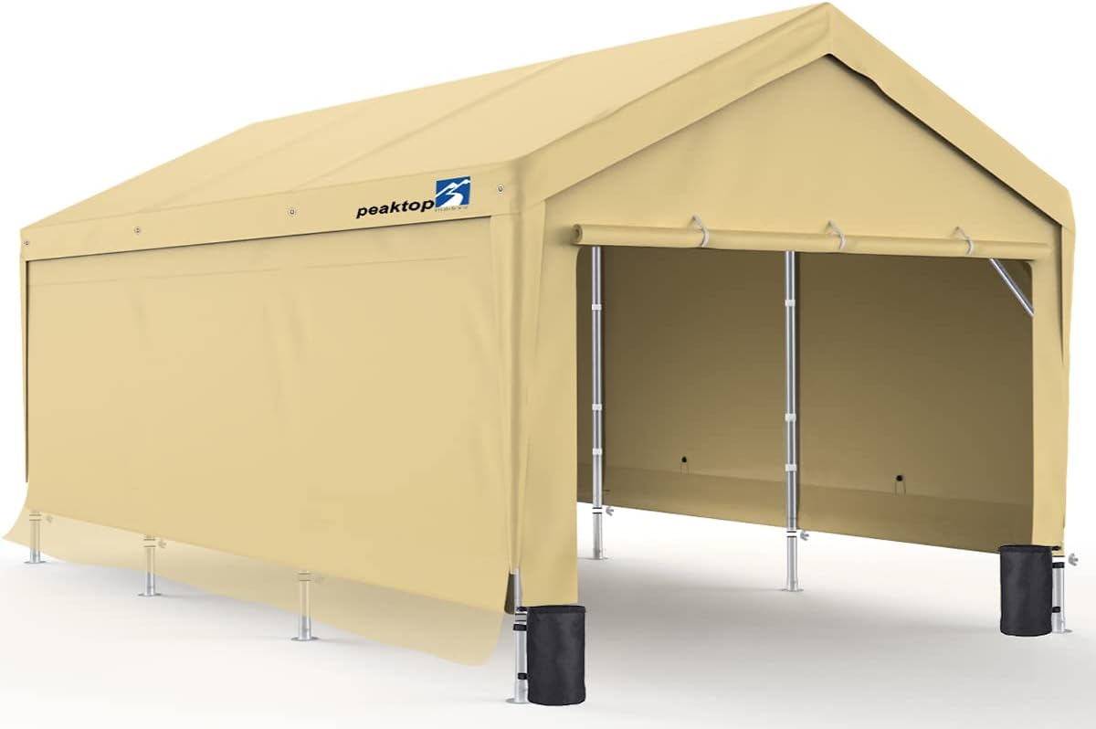 10x20ft Heavy Duty Carport with Adjustable Heights Y83978