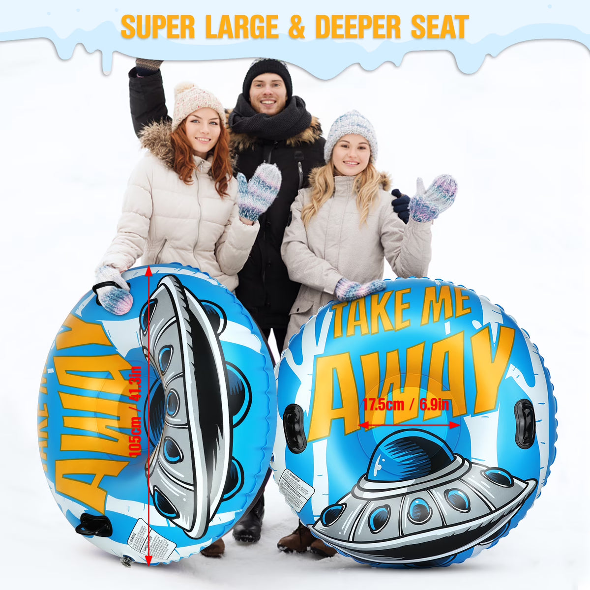 47 Inch Inflatable PVC Snow Tube R590